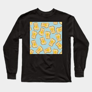 Toast-breakfast-blue Long Sleeve T-Shirt